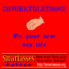 Congratulations! On your new sex life.
